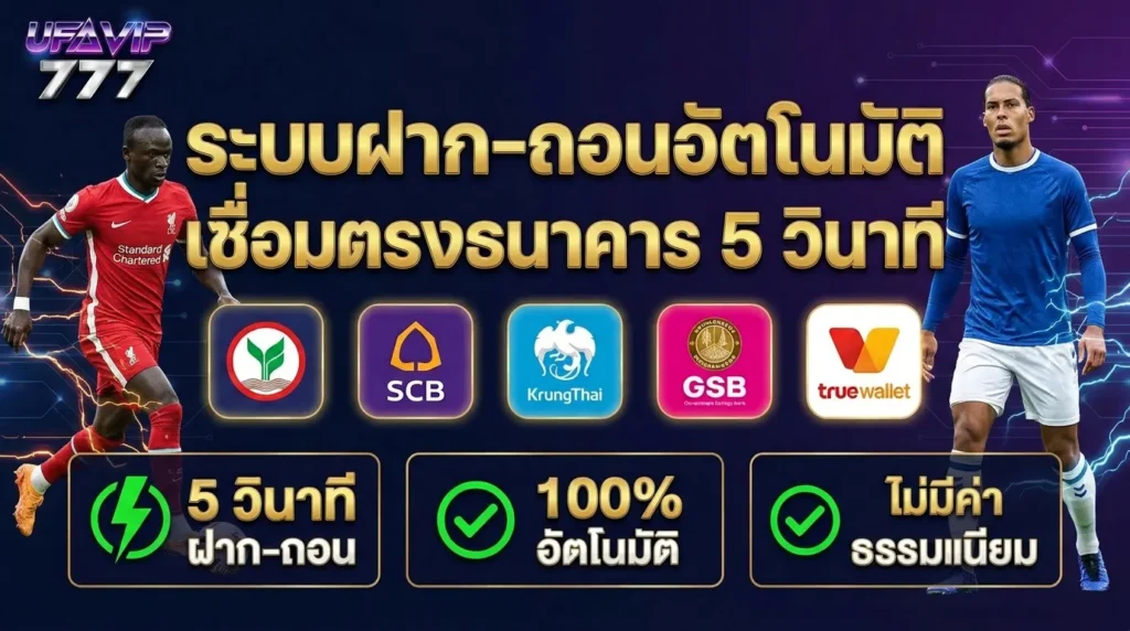 ระบบฝาก-ถอนอัตโนมัติ UFABET รองรับทรูวอเลทและธนาคารชั้นนำในไทย
